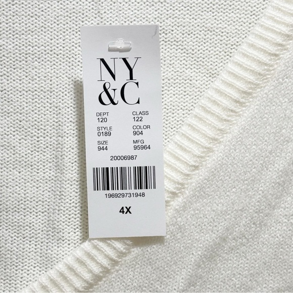 New NEW YORK & COMPANY Women’s Plus Size V-Neck Sweater Lightweight Size 4X - Picture 5 of 8